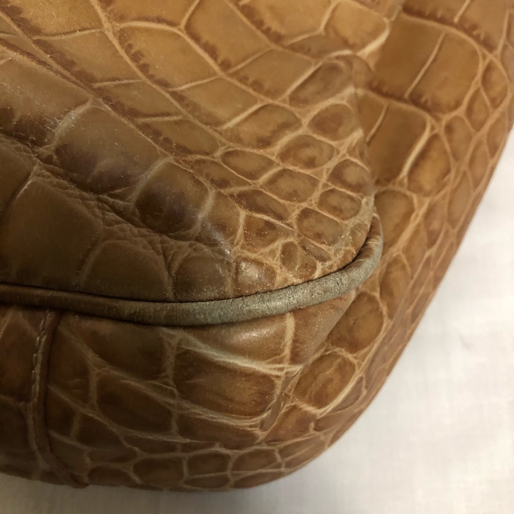 Furla Light Brown Tan Crocodile Leather Tote Bag - Picture 9 of 14